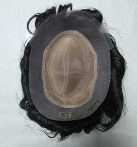 Prothèse capillaire en cheveux naturels indiens Silk Pro, noire, ondulations profondes et ondulations souples, avec dentelle pour bonnet, en cheveux Remy pour hommes, aspect naturel - Product Image 4