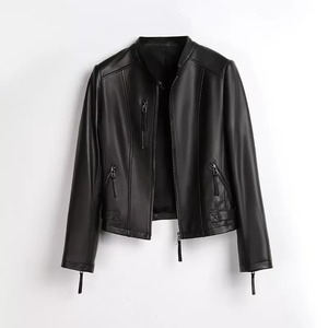 Chaqueta de Cuero para Hombre, Estilo Urbano, Cuello Alto, Talla Grande, Ecológica, Resistente al Viento - Product Image 1