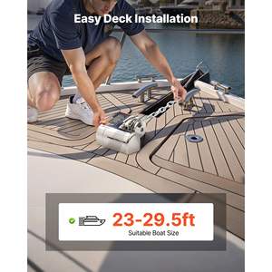 Treuil de pêche horizontal 12V DC 600W modèle D0100X38R02, traction maximale de 573 lb, chaîne de 1/4 pouce, corde en nylon de 9/16 5/8 pouce, acier inoxydable 316 - Product Image 6