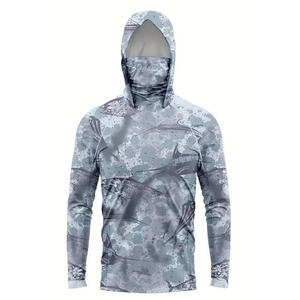 Sudadera con Capucha de Manga Larga para Hombre, Estampado de Camuflaje, Secado Rápido, UPF 50, Camisa de Pesca de Poliéster, Estilo Pullover, Talla Adulto - Product Image 2