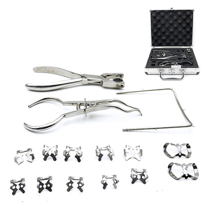Dental Rubber Dam Kit with Complete Isolation Instrument Set Including Rubber Dam <b>Frame</b> Punch <b>Clamp</b> Forceps Assorted <b>Clamps</b> - Product Image 1