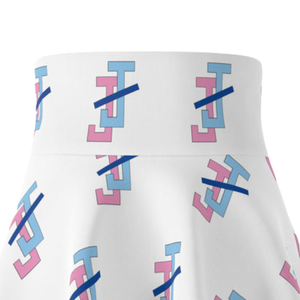Women's <b>White</b> <b>Skater</b> <b>Skirt</b> High Waist Flared A Line Casual Stretch Fashion Everyday Apparel Wear Clothing - Product Image 6