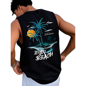 เสื้อกล้ามพิมพ์ลายกราฟิกฮิปฮอปสตรีทแวร์ทรงหลวมสำหรับผู้ชาย - Product Image 1