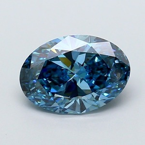 Diamant ovale bleu vif fantaisie de 1,88 carat, cultivé en laboratoire, certifié IGI, VS1, polissage excellent, pierre précieuse synthétique CVD pour bijoux fins - Product Image 1
