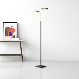 Lámpara de Pie de Metal Dorado de Lujo con Base de Mármol y Pantalla de Lino para Decoración de Interiores de Primera Calidad - Product Image 3