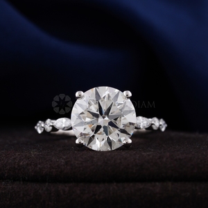 Bague en diamant rond pavé très demandée, diamant de laboratoire, alliance en diamant fin pour femmes, provenant d'un fournisseur indien - Product Image 1