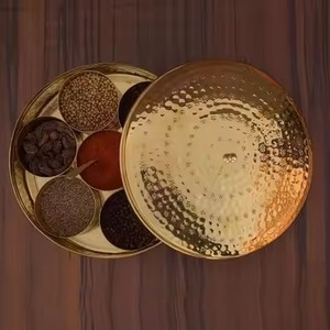 Modern Herb <b>Storage</b> Case Metallic <b>Spice</b> Organizer Masala Container with Sections for Cooking Essentials - Product Image 1