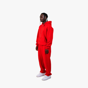 High Quality Custom Logo Flared Oversized Tech Fleece 100% Cotton Sweatsuits Zip Up Hoodie Tracksuit Set For <b>Men</b> - Product Image 3