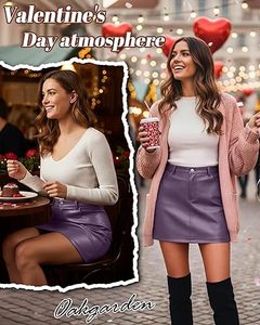 Minifalda de Cuero Personalizada para Mujer, Cintura Alta, Corte Ajustado, Cuero PU Genuino, Fabricante OEM, Venta al Por Mayor - Product Image 5