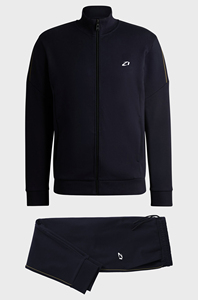 Ensemble de survêtement deux pièces pour homme OEM, col montant, fermeture éclair intégrale, coupe athlétique, en polyester, avec logo personnalisé, coupe classique - Product Image 6