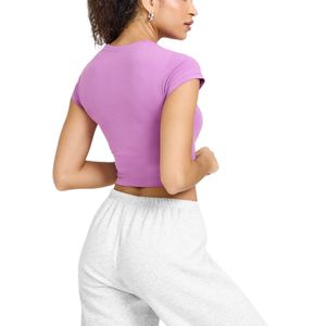 T-shirt de sport court à manches courtes pour femme, respirant et extensible, idéal pour la gym et le yoga – Fournisseur OEM ODM - Product Image 2