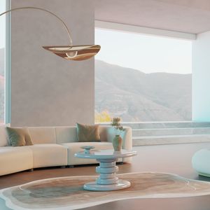 Tavolino Moderno Effetto Ciottoli 76x53x38 cm Grigio Lucido - Product Image 4