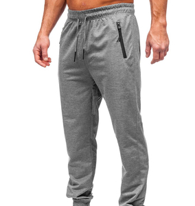 Pantalon cargo sport décontracté en molleton brodé écoresponsable, taille mi-haute, devant plat, coupe ample longue, avec cordon de serrage - Product Image 3