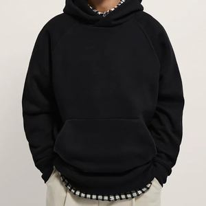 Sweat à capuche classique pour homme en coton 100% épais, tissu molletonné français de qualité supérieure, manches raglan, coupe ample, logo personnalisé imprimé - Product Image 5