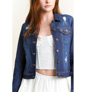 Chaquetas Vaqueras Cortas de la Mejor Calidad para Mujer, Sin Mangas, Estilo Urbano, con un Solo Botón, Chaquetas Largas de Mezclilla para Damas de Pak - Product Image 2