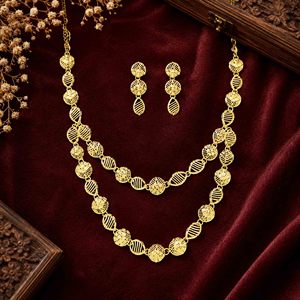 สร้อยคอทองชุบแบบสั้น ดีไซน์ตุรกี ทอง 14K 18K 24K ไมครอน ขายส่ง สไตล์ดูไบ สร้อยคอแฟชั่นงานแต่งงานแบบดั้งเดิม - Product Image 3