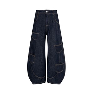 OEM <b>women</b>’s <b>cropped</b> wide leg <b>jeans</b> denim wholesale <b>women</b>’s denim pants for fashion retailers bulk supply - Product Image 1