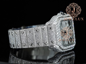 Reloj de Hombre Moderno de Acero Inoxidable con Diamantes Moissanite, Joyería de Lujo para Venta al por Mayor y Minorista - Product Image 3
