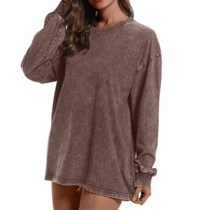 Camiseta de Mujer de Diseño Personalizado, Vintage, Manga Corta, Lavado Ácido, Holgada, Transpirable, Diseño OEM - Product Image 1