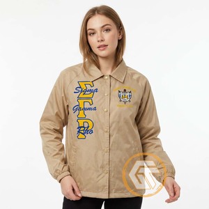 GREEK TREASURES Veste décontractée pour femmes Sigma Gamma Rho, 100% polyester, imperméable, coupe-vent, respirante, design brodé - Product Image 3