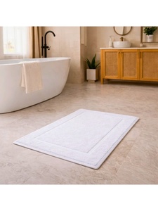 Tapis de sol épais antidérapant en coton 100% uni pour hôtel, tissage uni, écologique, rectangulaire, vente en gros - Product Image 3