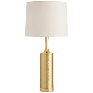 Lámpara de Mesa Moderna de Metal Dorado Martillado con Acabado Antiguo y Pantalla de Tela Blanca, Elegante Lámpara de Escritorio para Decoración de Interiores del Hogar - Product Image 6