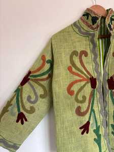Chaqueta TNT verde única, chaqueta TNT de algodón bordada a mano, regalo para ella, abrigo étnico para mujer, vestidos casuales. - Product Image 4