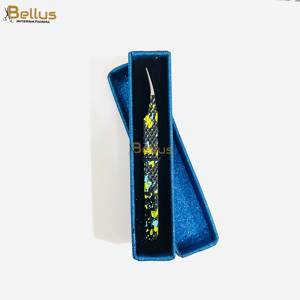 Pinzas para Pestañas con Punta de Fibra en Forma de L con Logotipo Personalizado, Herramienta Profesional de Acero Inoxidable para Extensión de Pestañas - Product Image 4