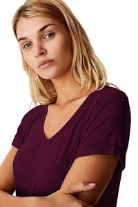 Camiseta de Verano de Manga Corta para Mujer, Corte Ajustado, 260 g/m², Algodón y Elastano, Personalizable, Lisa, Top Corto - Product Image 3