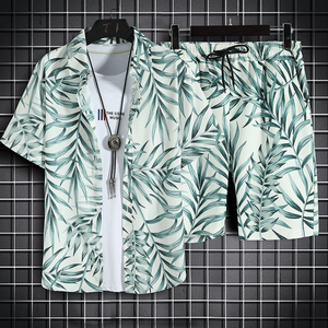 Conjunto de Camisa y Pantalones Cortos Deportivos con Estampado 3D para Hombre, Estilo Hawaiano, para Vacaciones - Product Image 2