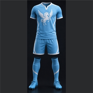 Conjunto de Camiseta de Fútbol Azul Claro Personalizada para Hombre con Logotipo de Pegasus Sublimado, Transpirable, de Manga Corta, Ajuste Atlético, para Toda Temporada - Product Image 1