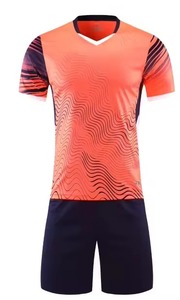 Ensemble de maillot de football orange unisexe sans manches, col en V, polyester respirant, coupe athlétique, toutes saisons, impression sublimée - Product Image 3