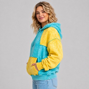 Women's Vintage Acid Wash <b>Hoodies</b>-<b>Lightweight</b> Breathable Eco-Friendly & Quick Dry Winter Warmth with Front Logo Option - Product Image 2