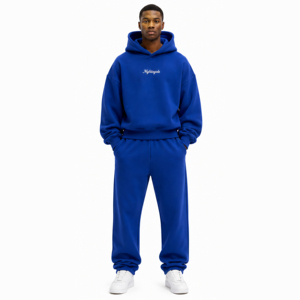 ชุดเซ็ตสเวตสูทผ้าฝ้ายเฟรนช์เทอร์รี่เนื้อหนาคุณภาพสูงทรงโอเวอร์ไซส์สไตล์แบ็กกี้สำหรับผู้ชาย ผลิตตามสั่ง ขายส่ง - Product Image 2