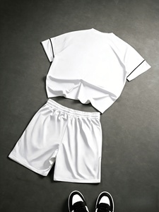 New Arrival Men's Vintage <b>Knitted</b> Summer Short <b>Sets</b> Breathable Printed T-Shirt & Shorts Premium Quality 100% Cotton Customizable - Product Image 3