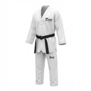 Uniforme de Taekwondo WIZE INTERNATIONAL, Dobok para Adultos Unisex, Blanco, Algodón Elástico, Secado Rápido, Ligero, Transpirable, Corte Regular - Product Image 3