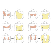 Bande de soutien-gorge médicale pour femmes en coton et élasthanne de 5 cm, imperméable, rose clair, taille unique