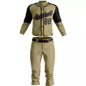 Best Selling Custom Team Wear Baseball Uniform Sets Breathable Moisture Wicking Anti-Bacterial Front Half Sleeves 100% Polyester - Product Image 1