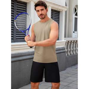 2025 camisetas sin mangas de entrenamiento para hombres, camisetas informales de verano para Fitness, tamaño XL, poliéster, sin mangas, atlético, gimnasio, camisa musculosa, capucha lisa - Product Image 5