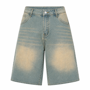 Shorts en jean taille haute amples et larges pour femme, style vintage délavé, coupe Bermuda baggy, streetwear Y2K, décontracté, été 2026 - Product Image 2