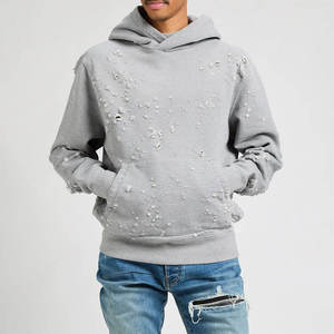 Best Selling Mens <b>Distressed</b> Hoodie <b>Top</b> Stylish Winter Wear Basicscotton blended - Product Image 6