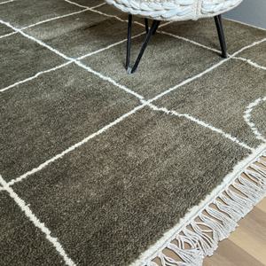 Alfombra marroquí de lana hecha a mano |   Alfombra Tejida a Mano Estilo Berber, Abstracta, Ecológica, de Pelo Corto, para Sala de Estar, Dormitorio, Moderna - Product Image 6