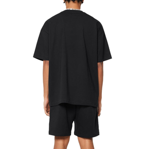 Ensemble T-shirt à manches courtes gris pour homme avec poche avant et short assorti, respirant, décontracté, pour l'été - Product Image 3