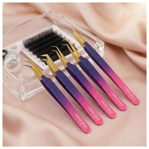 Precision Grip Isolation 90 Degree Boot fiber tip Eyelash Extension Tweezer Stainless Steel Lash Isolation Tool Eyelash Tweezer - Product Image 1