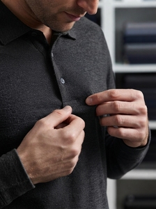 Wholesale <b>Men</b> Rugby Style <b>Polo</b> <b>Shirt</b> Premium Cotton <b>Long</b> <b>Sleeve</b> Manufacturer Custom Logo <b>Men</b> Rugby <b>Polo</b> <b>Shirt</b> Private Label - Product Image 3