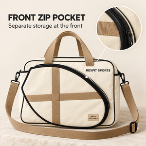 Bolsa de Raqueta de Squash Deportiva Personalizada con Logotipo Personalizado, Bolsillo Frontal Curvo con Cierre, Asas y Correa para el Hombro Extraíble - Product Image 4