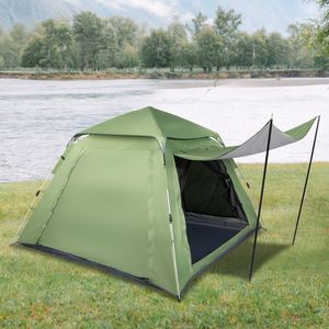 Tenda da Campeggio Familiare per 4 Persone, Apertura Rapida, Verde Primaverile, 240x240x150cm - Product Image 6