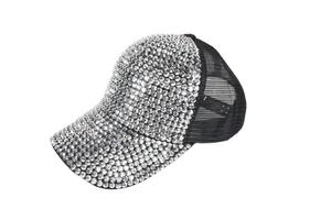 Custom Fashionable Polyester/Cotton Sports Trucker <b>Hat</b> Rhinestone Bling Breathable Mesh Curved 6-Panel Adjustable Spring/<b>Summer</b> - Product Image 2
