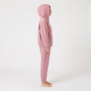 Conjuntos de chándal de algodón para mujer al por mayor: Chaqueta con cremallera y pantalones de chándal casuales de 2 piezas con capucha - Product Image 3