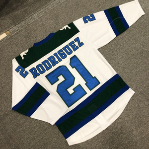Camiseta de Hockey sobre Hielo para Hombre de los Vancouver Canucks, Apliques de Tela, Blanco, Azul y Verde, Manga Larga, Corte Regular, Ropa Deportiva para Adultos - Product Image 4